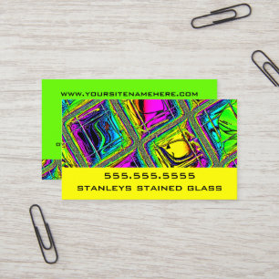 Colourful Tiled Stained Glass Look Business Card