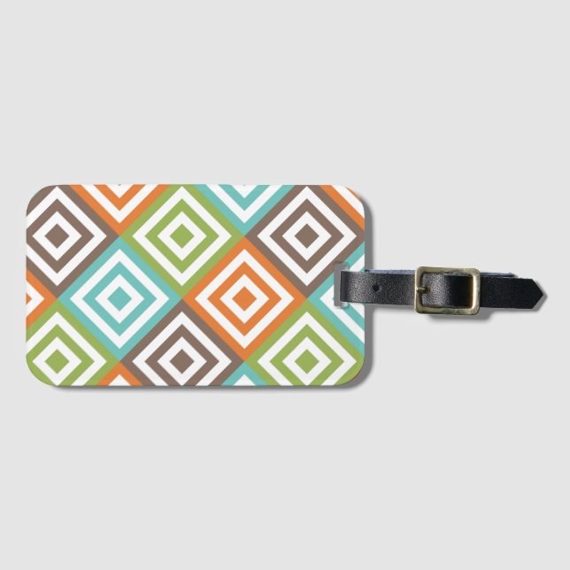 Colourful Tiles Luggage Tag (Front Horizontal)