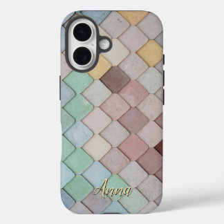 Colourful Tiles Theme Personalised  iPhone 16 Case