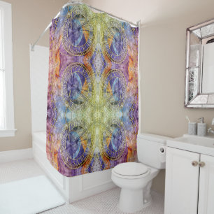 Colourful Time Astrology Abstract Shower Curtain