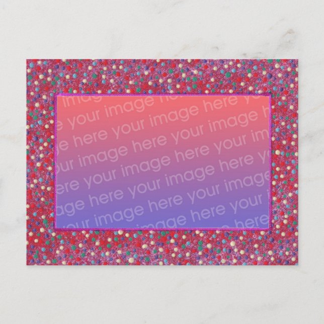 Colourful Tiny Christmas Balls Add Photo Postcards (Front)