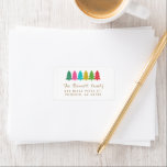 Colourful Tissue Paper Christmas Trees Address  Label<br><div class="desc">Go bold and add a touch of fun to your holiday mailings with these colourful,  modern styled return address labels! They feature overlapping tissue paper Christmas trees in festive colours of red,  green,  lime,  aqua blue,  pink,  and golden yellow.</div>