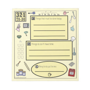 Colourful To Do List for Bakers & Cooks Notepad