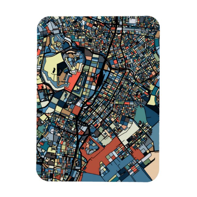 Colourful Tokyo Map Magnet (Vertical)