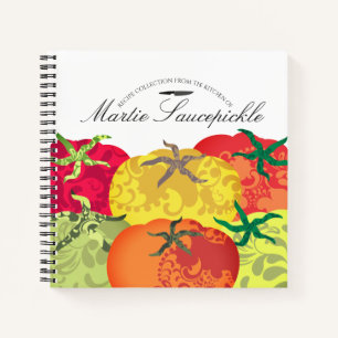 Colourful tomatoes personalised cookbook recipe notebook