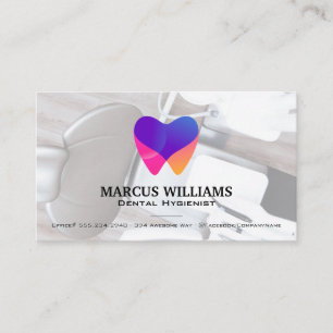 Colourful Tooth Logo Dental Office Business Card