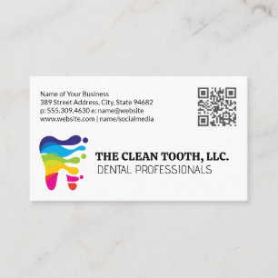 Colourful Tooth Logo Dental Professional Business Card