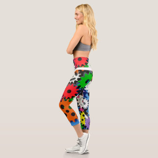 colourful toothed wheels Design Capri Leggings