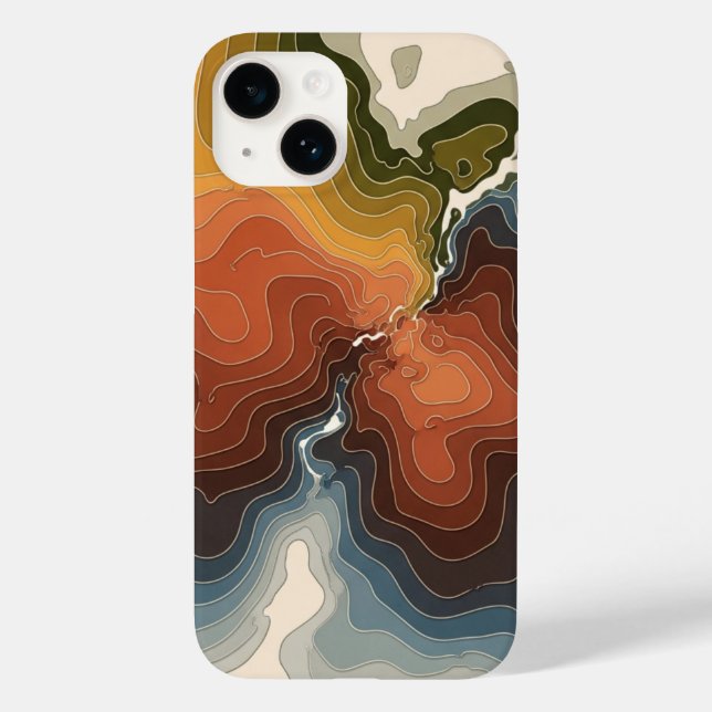 Colourful Topographic Map Print Case-Mate iPhone Case (Back)