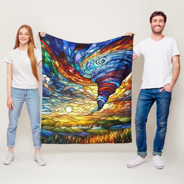 Colourful Tornado Stained Glass Art Fleece Blanket (In Situ)