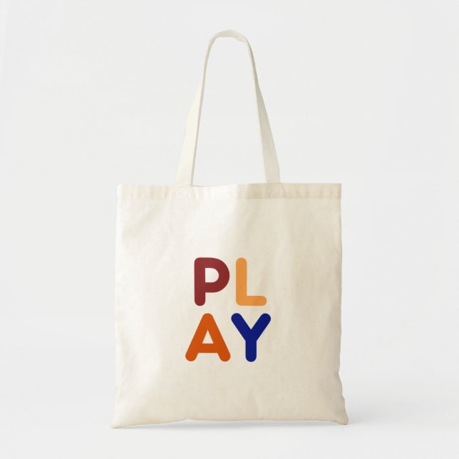 Colourful Tote PLAY in Fun Fall Colours Bag (Front)
