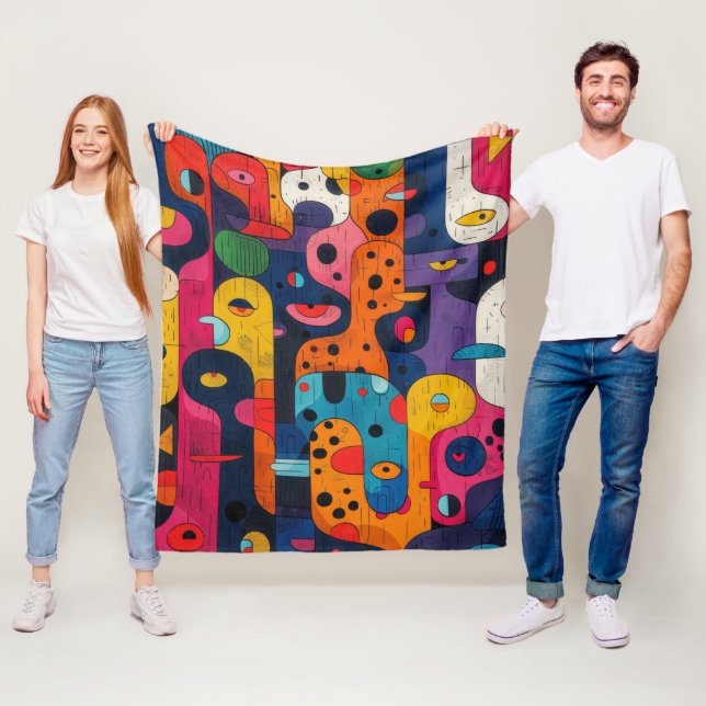 Colourful Totems  Fleece Blanket (In Situ)