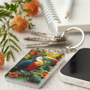 Colourful Toucan Bird Key Ring