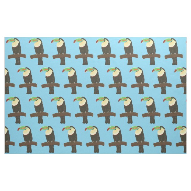Colourful Toucan Bird on Branch Fabric (Fat Quarter)