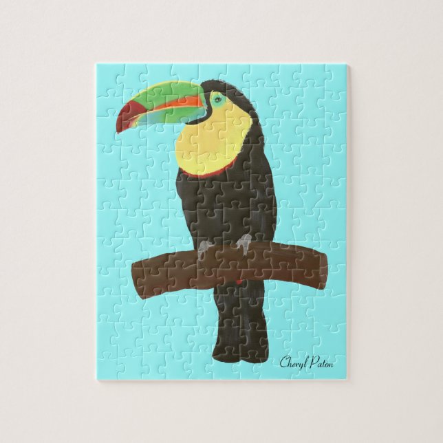 Colourful Toucan Bird Painting, Picture Puzzle (Vertical)