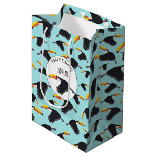 Colourful Toucan Tropical Bird Pattern Birthday Medium Gift Bag