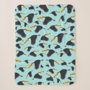 Colourful Toucan Tropical Bird Pattern Sherpa Blanket