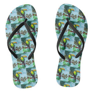 Colourful Toucan Tropical Rainforest Jandals