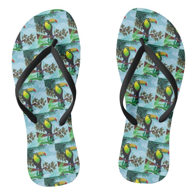 Colourful Toucan Tropical Rainforest Jandals (Footbed)