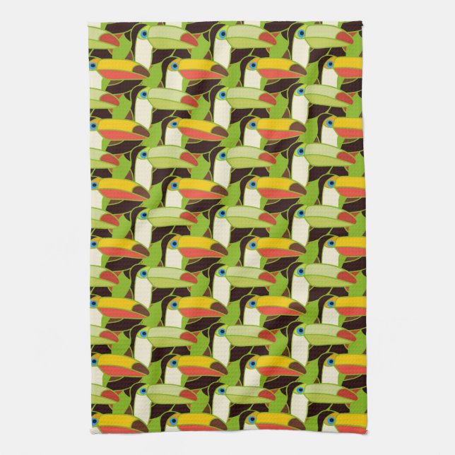 Colourful Toucans Tea Towel (Vertical)
