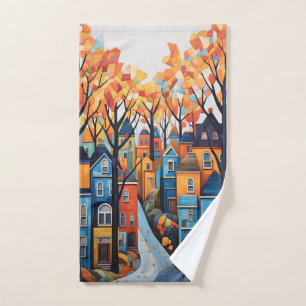 Colourful Town Hand Towel
