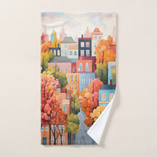 Colourful Town Hand Towel