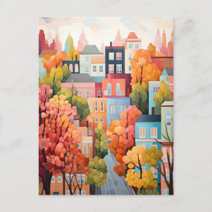 Colourful Town Postcard