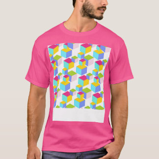 Colourful Toy Blocks Art Pattern T-Shirt