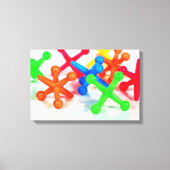 colourful toy jacks canvas print (Front)