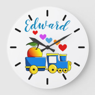 Colourful Toy Train Large Clock