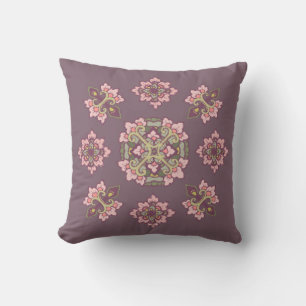Colourful Tracery Ornament Throw Pillow