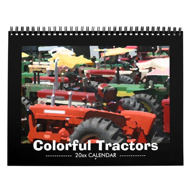 Colourful Tractors Calendar: Customise Year Calendar (Cover)