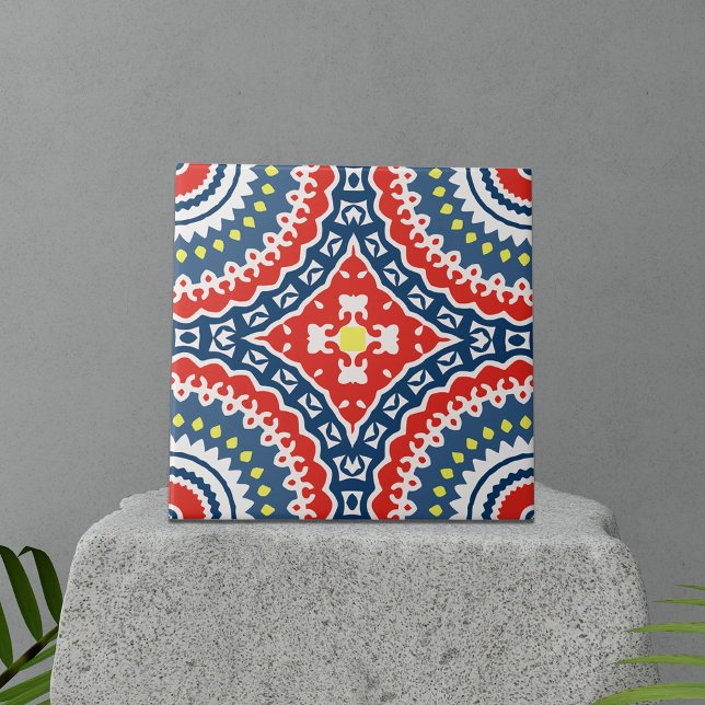 Colourful Traditional Ethnic Boho Geometric Patter Tile (Creator Uploaded)