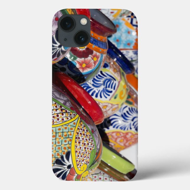 Colourful traditional hand-painted Mexican pottery Case-Mate iPhone Case (Back)