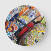 Colourful traditional hand-painted Mexican pottery