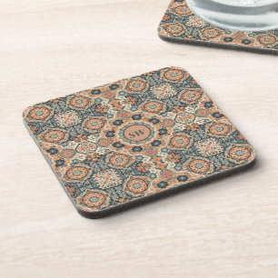 Colourful Traditional Moroccan Rug Pattern Coaster