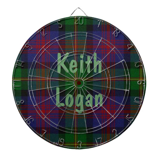 Colourful Traditional Tartan Plaid Dart Board (Front)