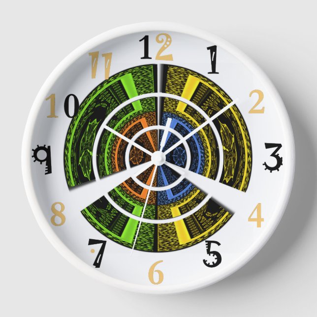 Colourful Traditional URBAN X Icon Design Clock (Front)