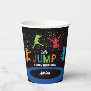 Colourful Trampoline Park Jump Kids Birthday Party Paper Cups