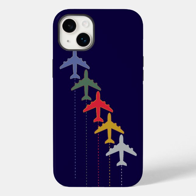 colourful travel aeroplanes Case-Mate iPhone case (Back)