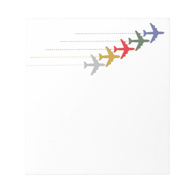 colourful travel aeroplanes notepad (Front)