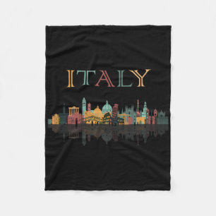 Colourful Travel Around Italy Family Shirt Europea Fleece Blanket