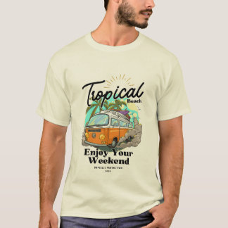 Colourful Travel Beach T-shirt Design