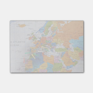 Colourful Travel Map Post-it Notes