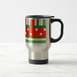 Colourful Travel Mug striped and polka dotted