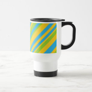 Colourful Travel Mug Turquoise Yellow Green
