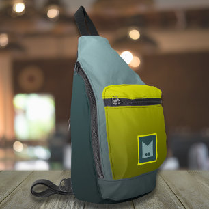 Colourful travel slingbag initial cross body bag