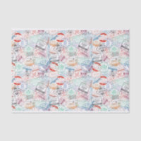 Colourful Travel Stamps or Postage Marks Pattern