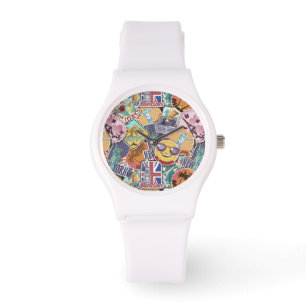 Colourful Travel Sticker Pattern Watch