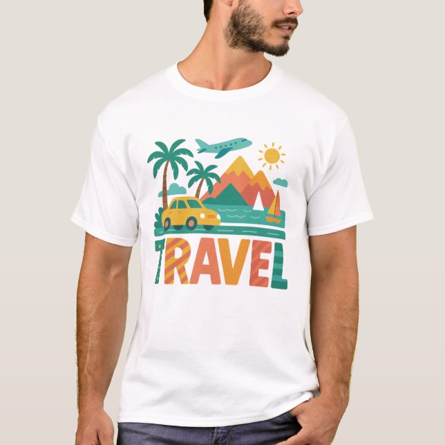 Colourful Travel Vacation Adventure T-Shirt (Front)